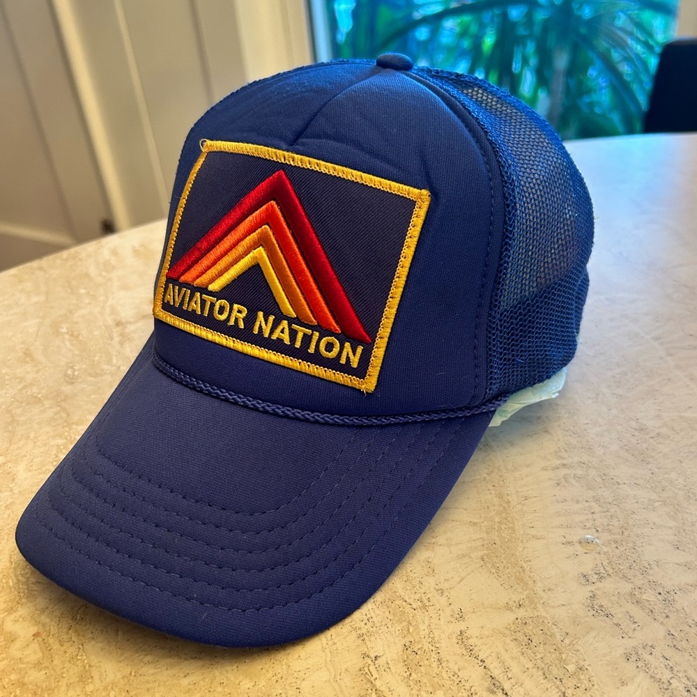 Aviator Nation Blue Hat with Vibrant Logo